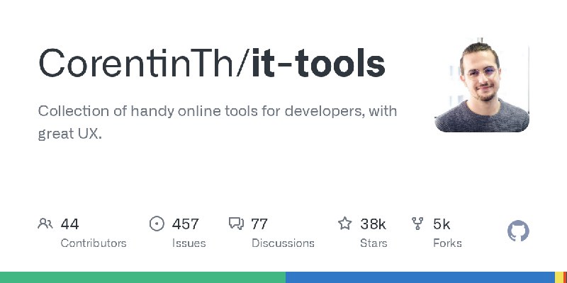 GitHub - CorentinTh/it-tools: Collection of handy online tools for developers, with great UX.