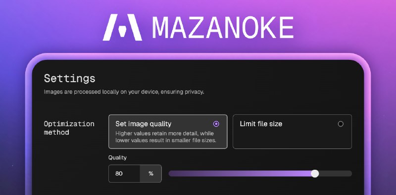 GitHub - civilblur/mazanoke: A self-hosted local image optimizer that runs in your browser.